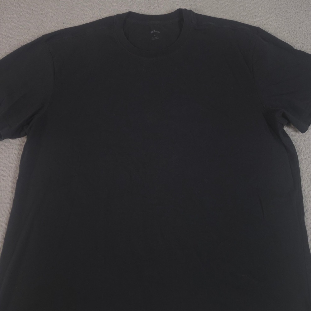 prAna Shirt Mens XL Black Everyday Short Sleeve Tee Regenerative Organic Cotton